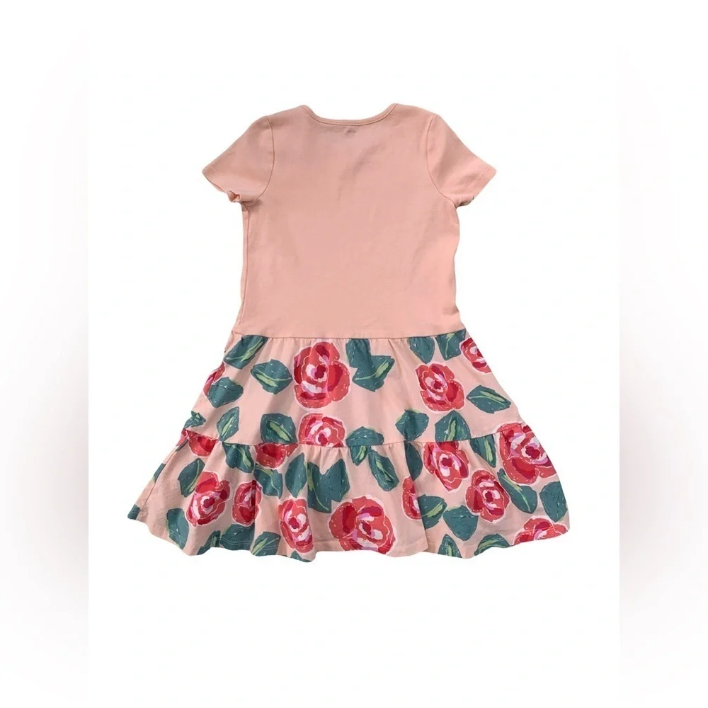 Tea Collection Size 8 Peach Rose Print Dress